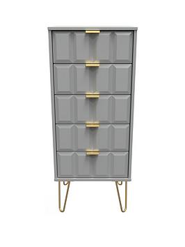 Product photograph of Swift Cube Ready Assembled 5 Drawer Tall Boy - Fsc Reg Certified from very.co.uk