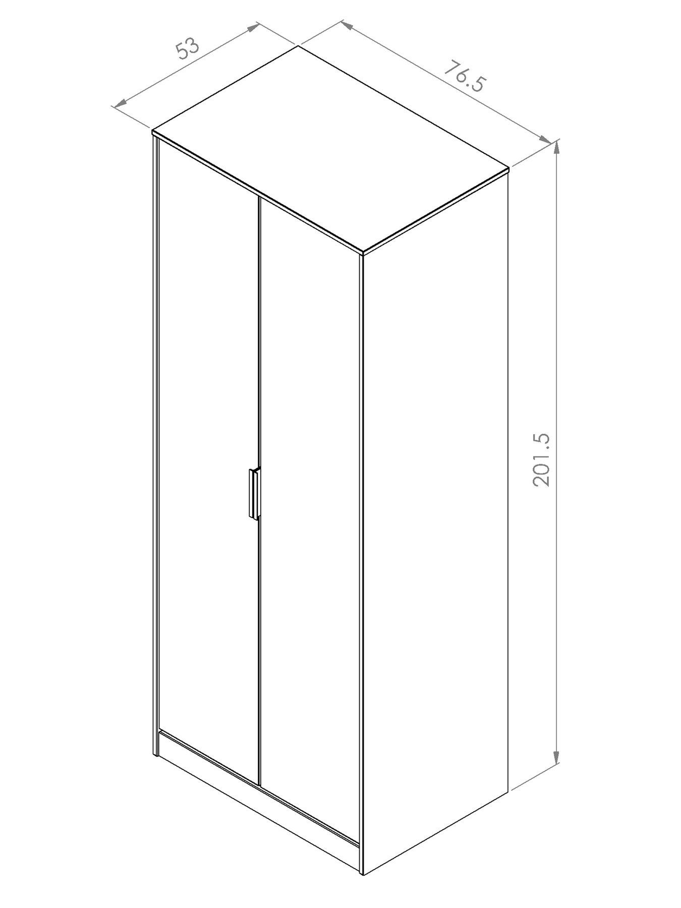 Image 7 of 8 of SWIFT Cube Ready Assembled 2 Door Wardrobe&nbsp;- FSC&reg; Certified