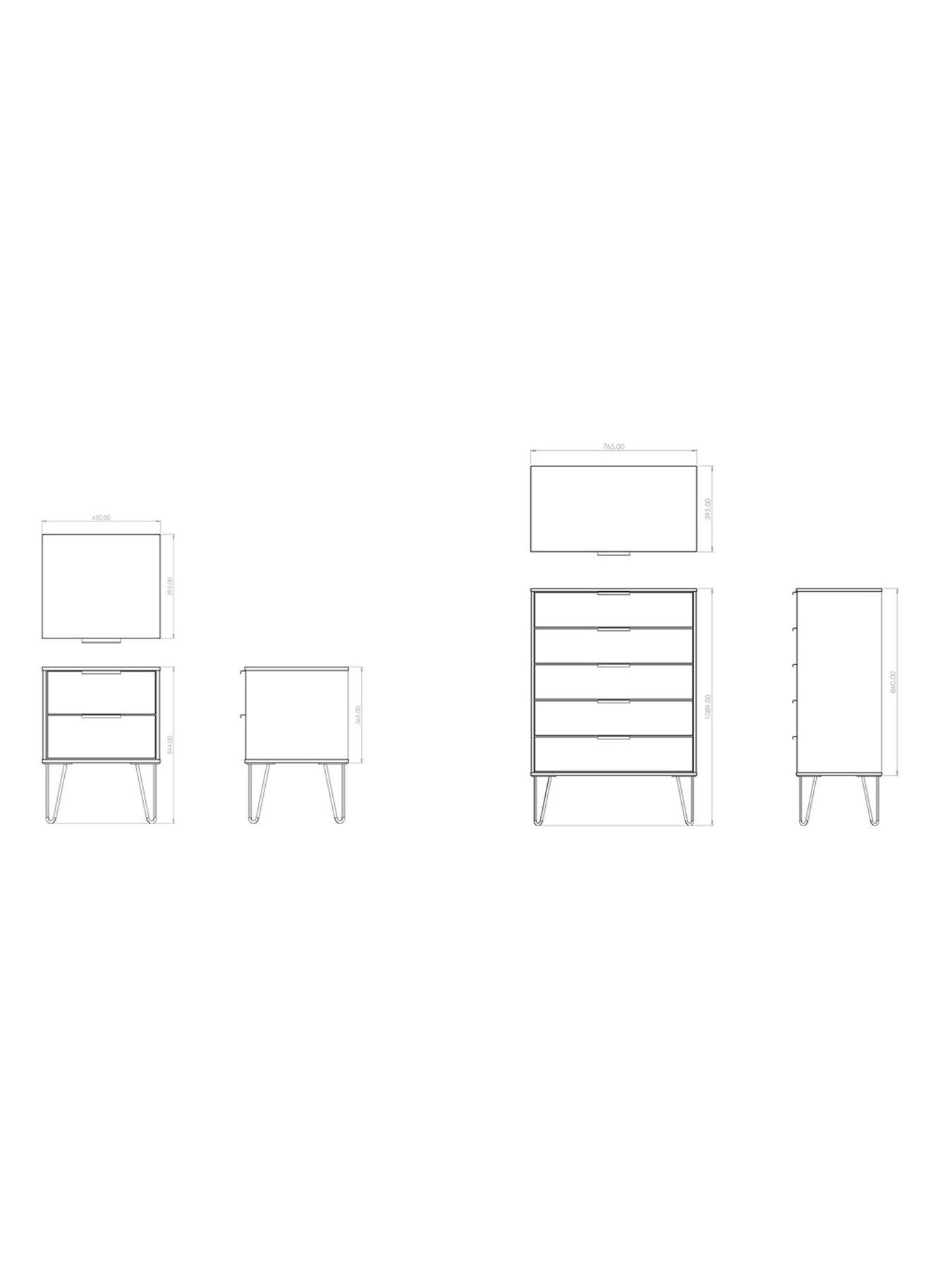 Image 7 of 8 of SWIFT Cube 3 Piece Ready Assembled&nbsp;Package&nbsp;- 5 Drawer Chest and 2&nbsp;Bedside Chests&nbsp;- FSC&reg; Certified