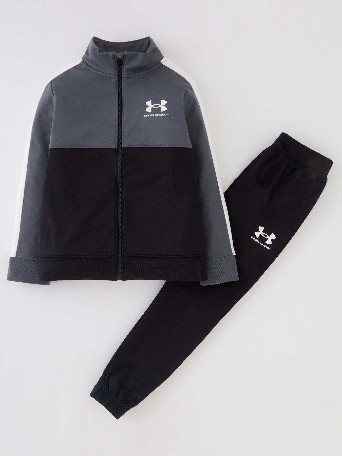 UNDER ARMOUR Colour Block Knit Tracksuit Older Boys Black Light