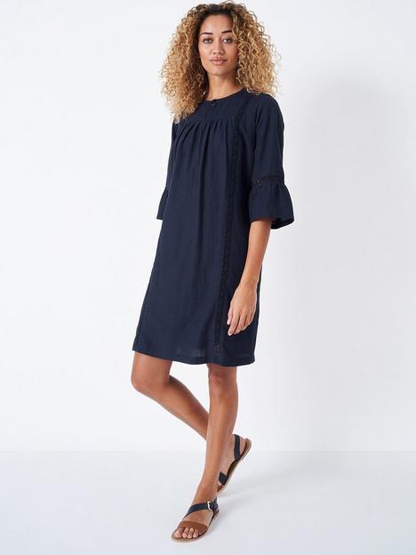 crew-clothing-bell-sleeve-linen-tunic--blue