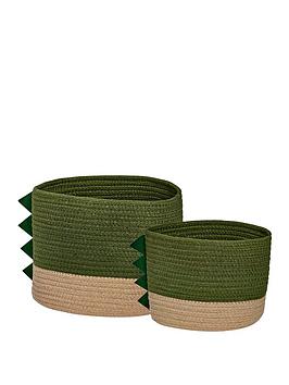 Product photograph of Chapter B Kids Club Dino Rope Basket - Set Of 2 from very.co.uk