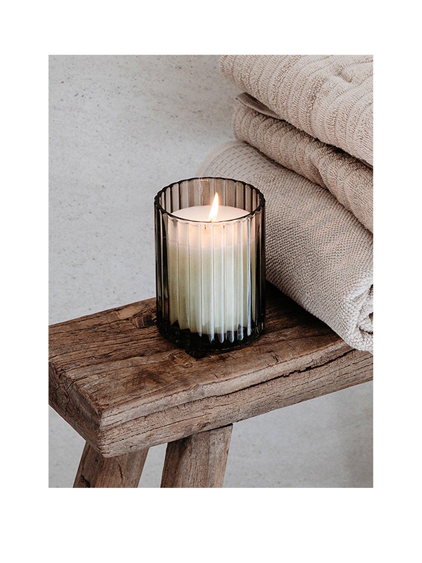 Product photograph of Chapter B Ribbed Glass Candle - Sage from very.co.uk