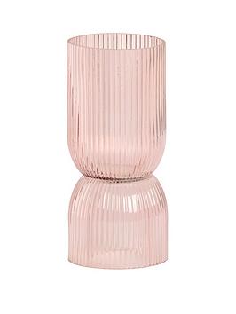 Product photograph of Chapter B Ribbed Glass Dual Vase And Candle Holder - Small from very.co.uk