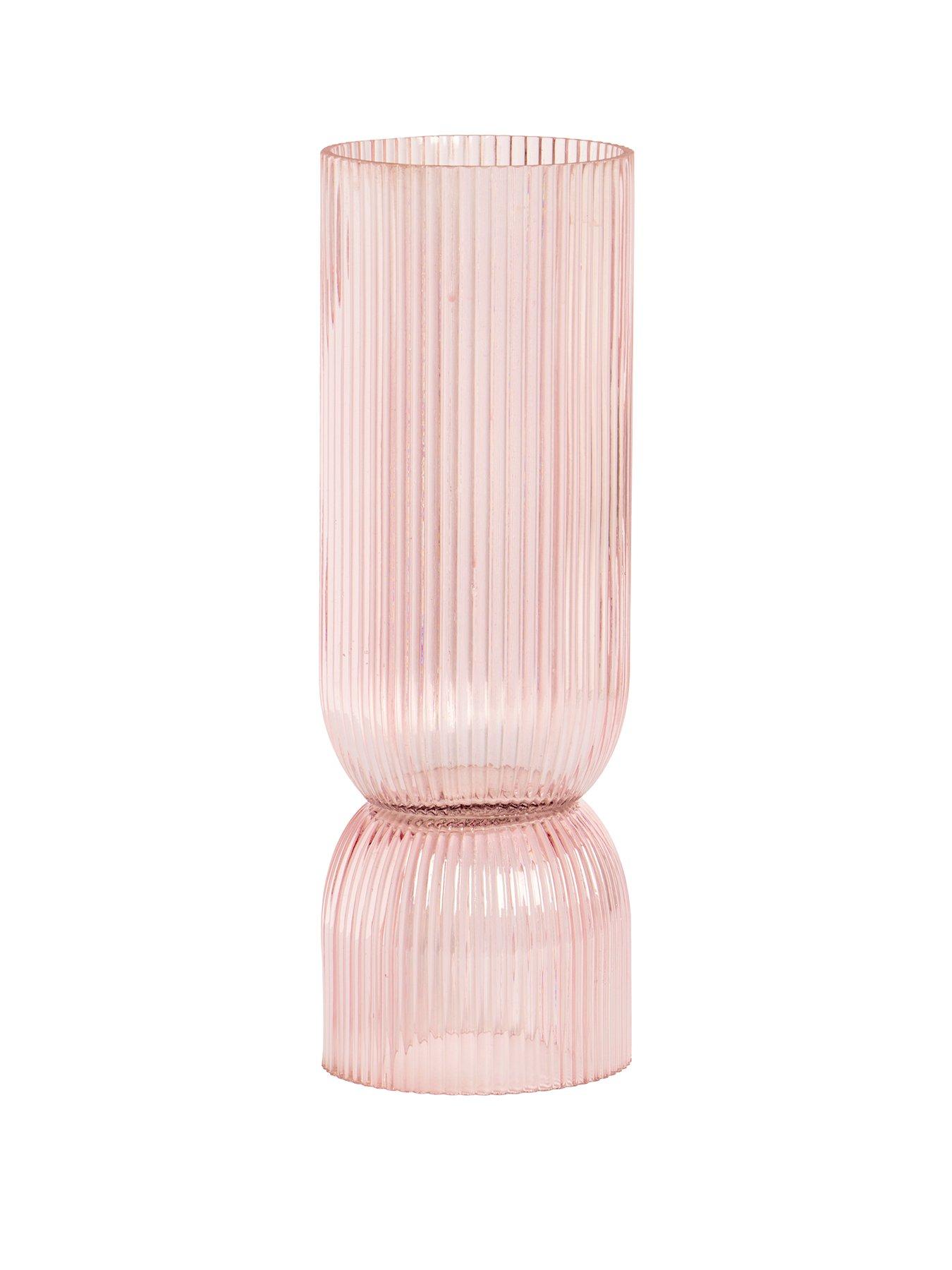Product photograph of Chapter B Ribbed Glass Dual Vase And Candle Holder - Large from very.co.uk
