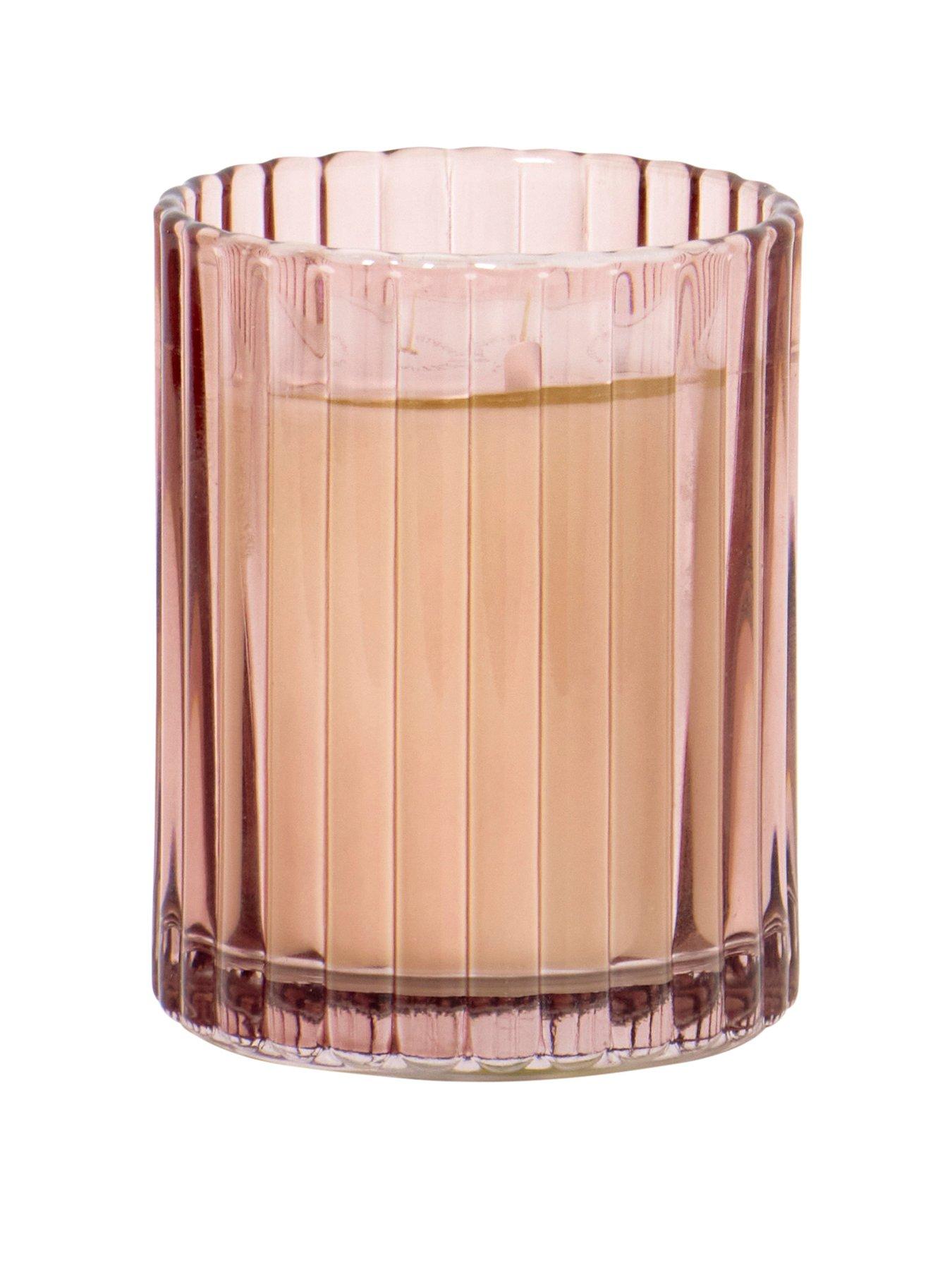Product photograph of Chapter B Ribbed Glass Candle - Pink from very.co.uk