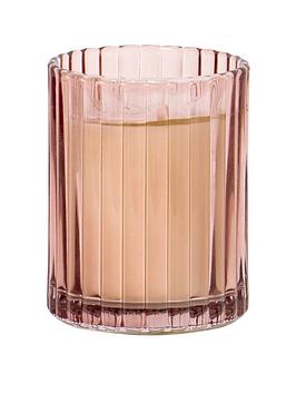 Product photograph of Chapter B Ribbed Glass Candle - Pink from very.co.uk