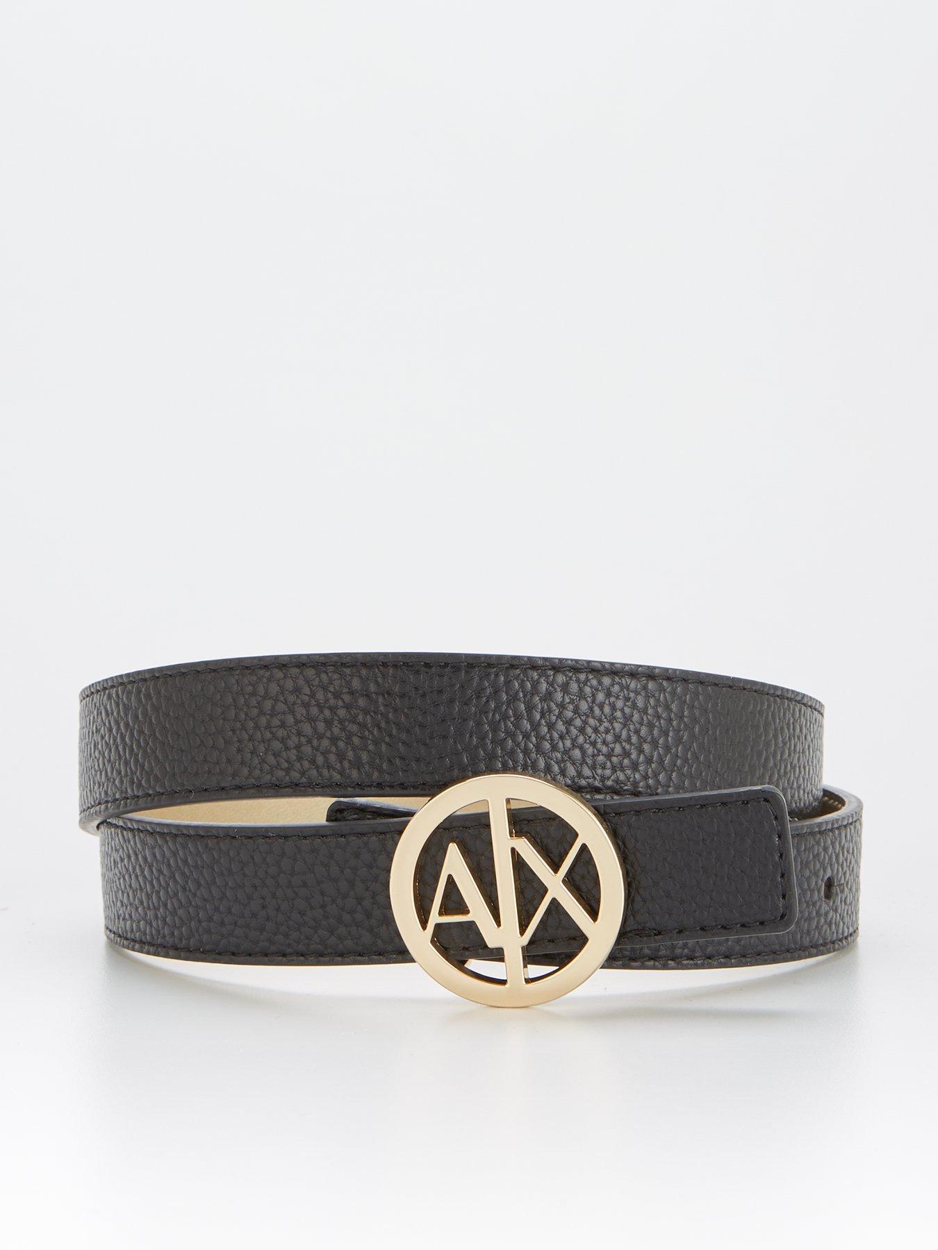 Armani Exchange Logo Belt - Black/gold 