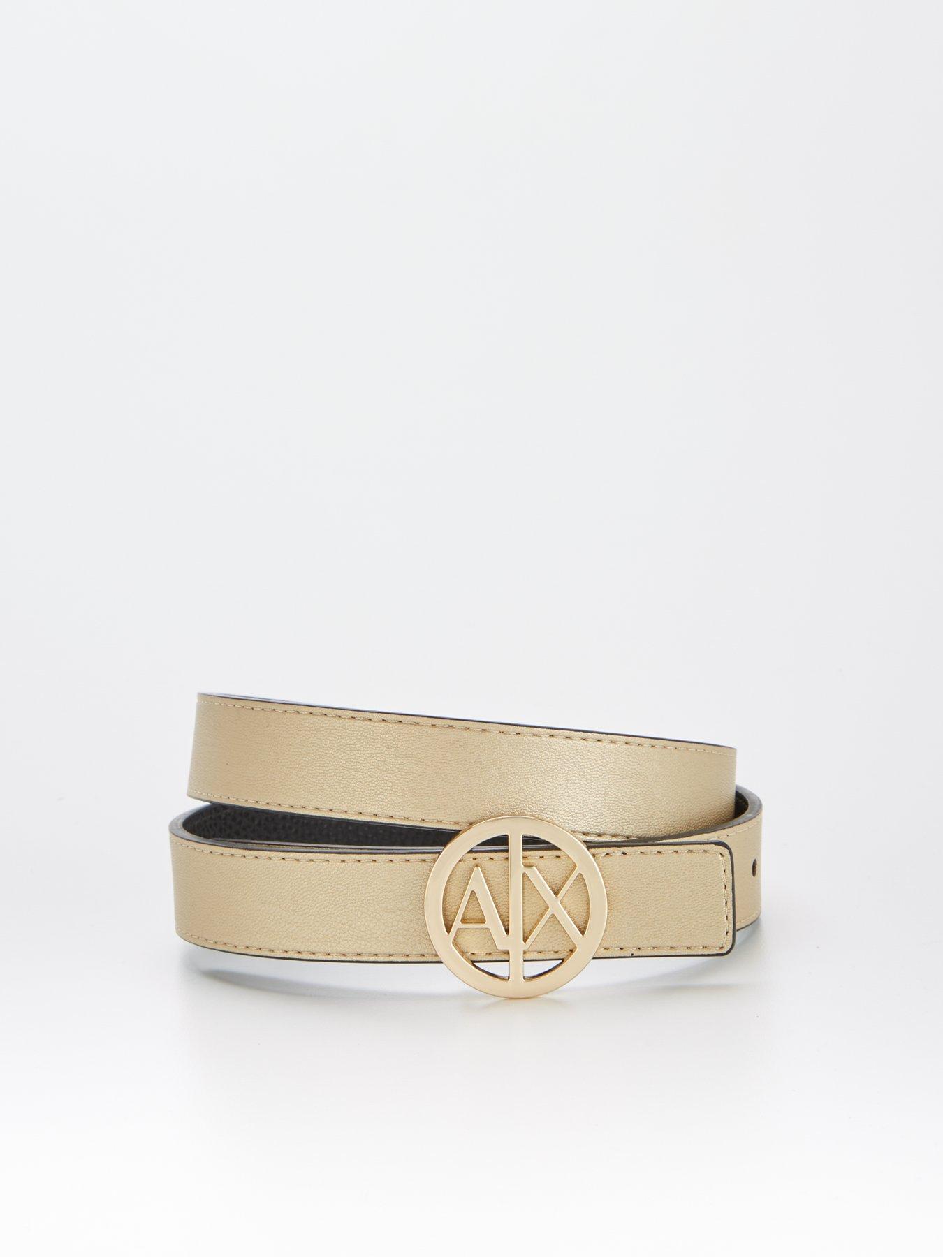 Armani Exchange Logo Belt - Black/gold 