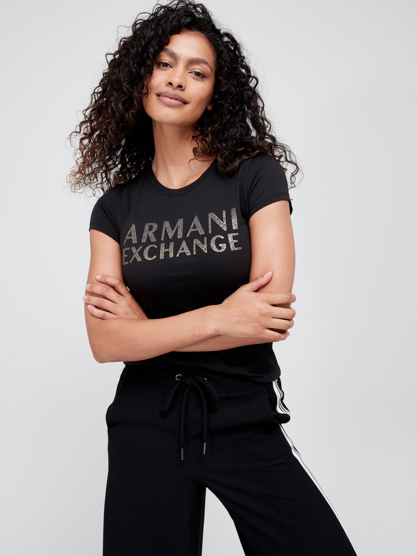 Armani Exchange Organic Cotton Logo Tee - Black 