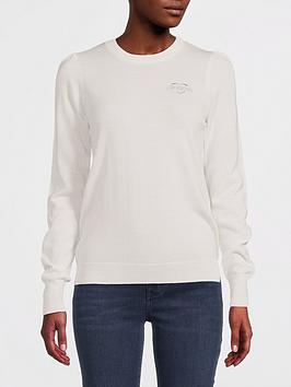 love moschino round neck sweater - white