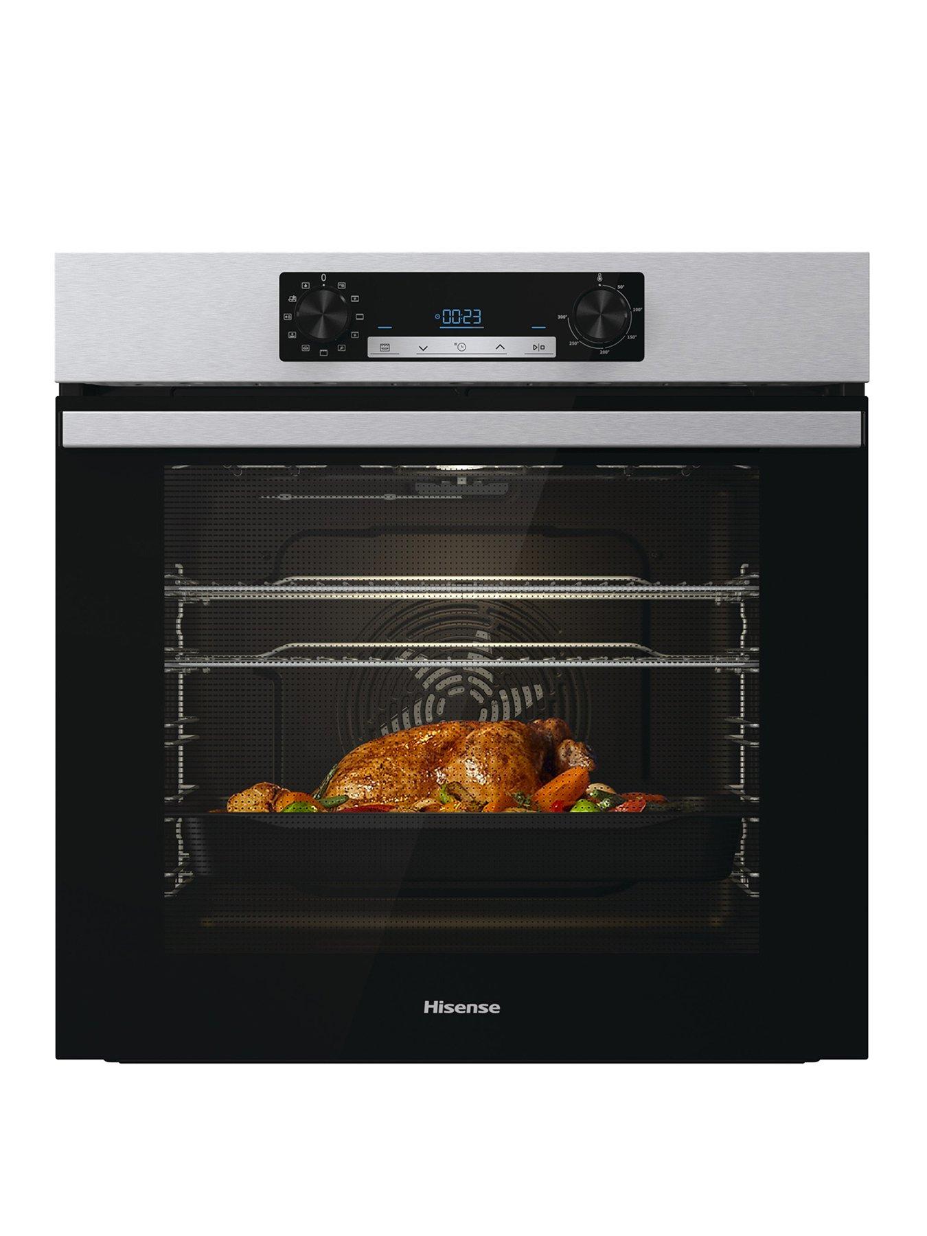 Product photograph of Hisense Bi62212axuk Single Oven 77l With Steam Clean Function - Stainless Steel from very.co.uk