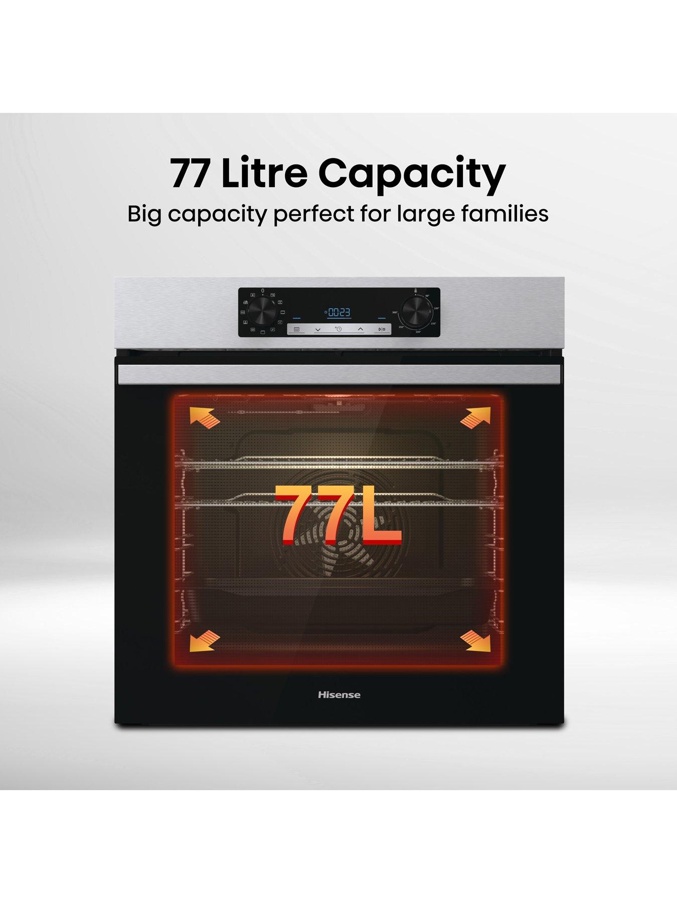 Hisense BI62212AXUK, Single Oven, 77L with Steam Clean Function