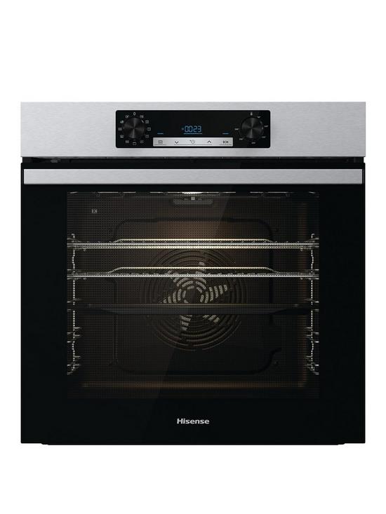 front image of hisense-bi62211cxnbsp77-litre-electricnbspsingle-oven-with-catalytic-linersnbsp--stainless-steel