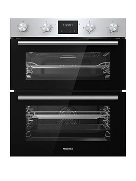 Product photograph of Hisense Bid75211xuk Built-under Double Oven - Stainless Steel from very.co.uk