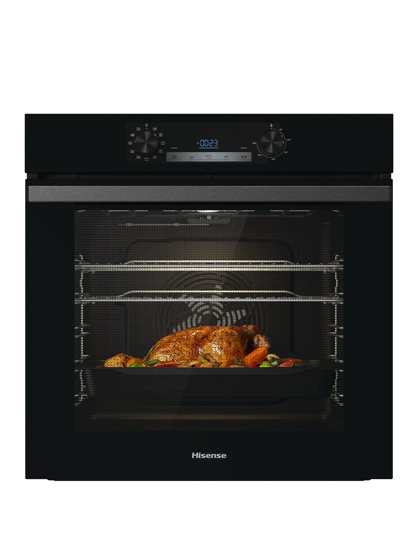 undefined BI62212ABUK, Single Oven, 77L with Steam Clean Function- Black
