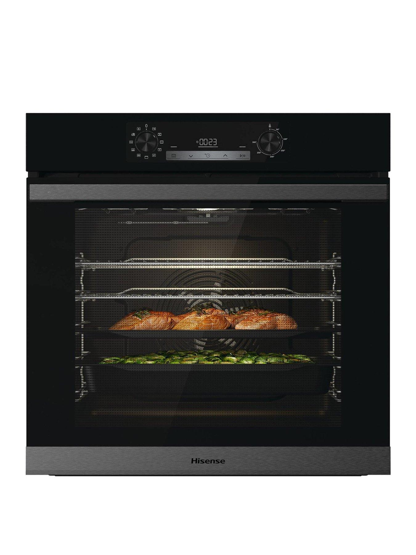 Hisense BSA63222ABUK 77-Litre Single Electric Oven with Steam Bake Function - Black