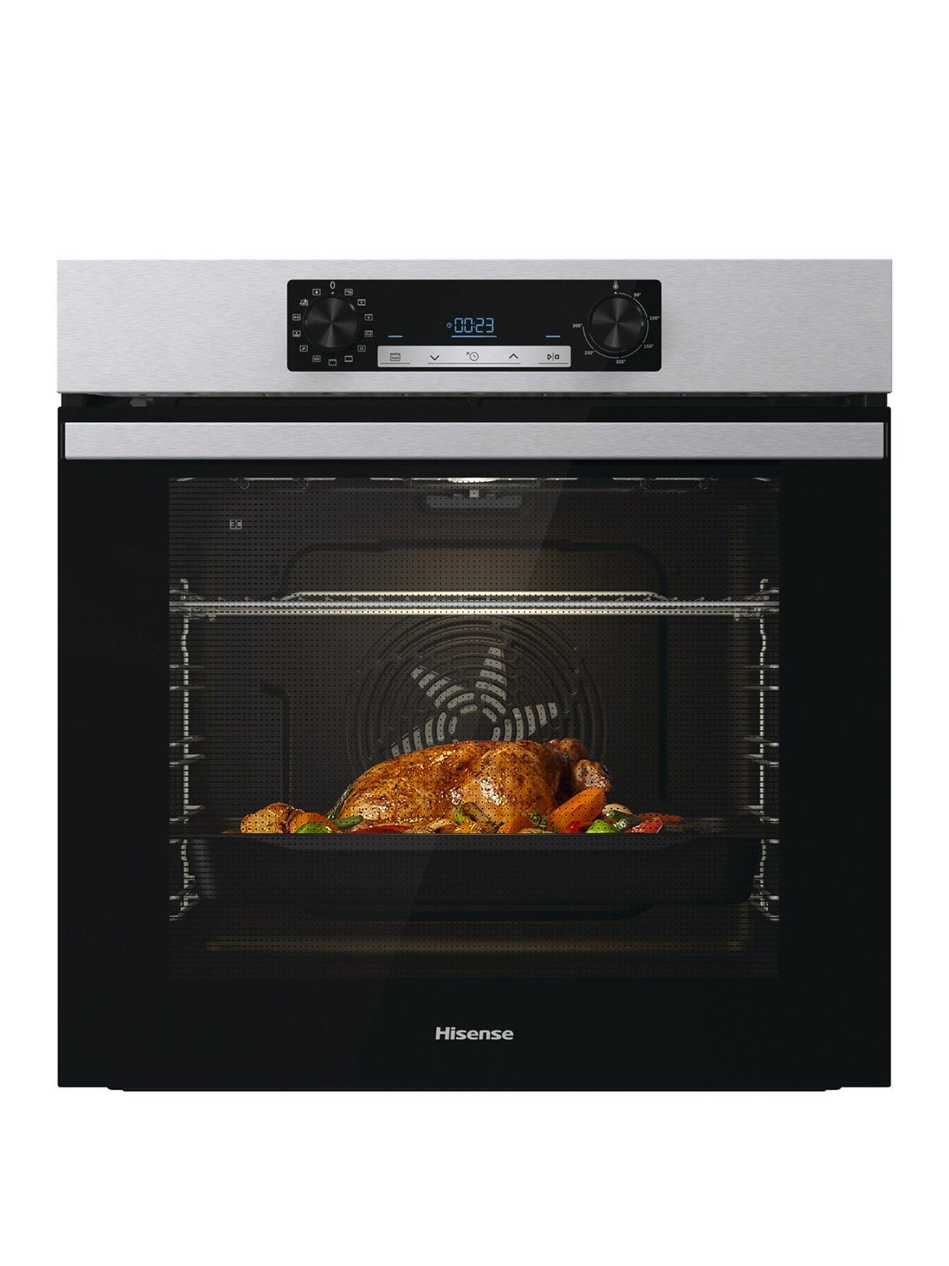 Product photograph of Hisense Bi64211px 77l Pyrolytic Single Oven - Stainless Steel from very.co.uk