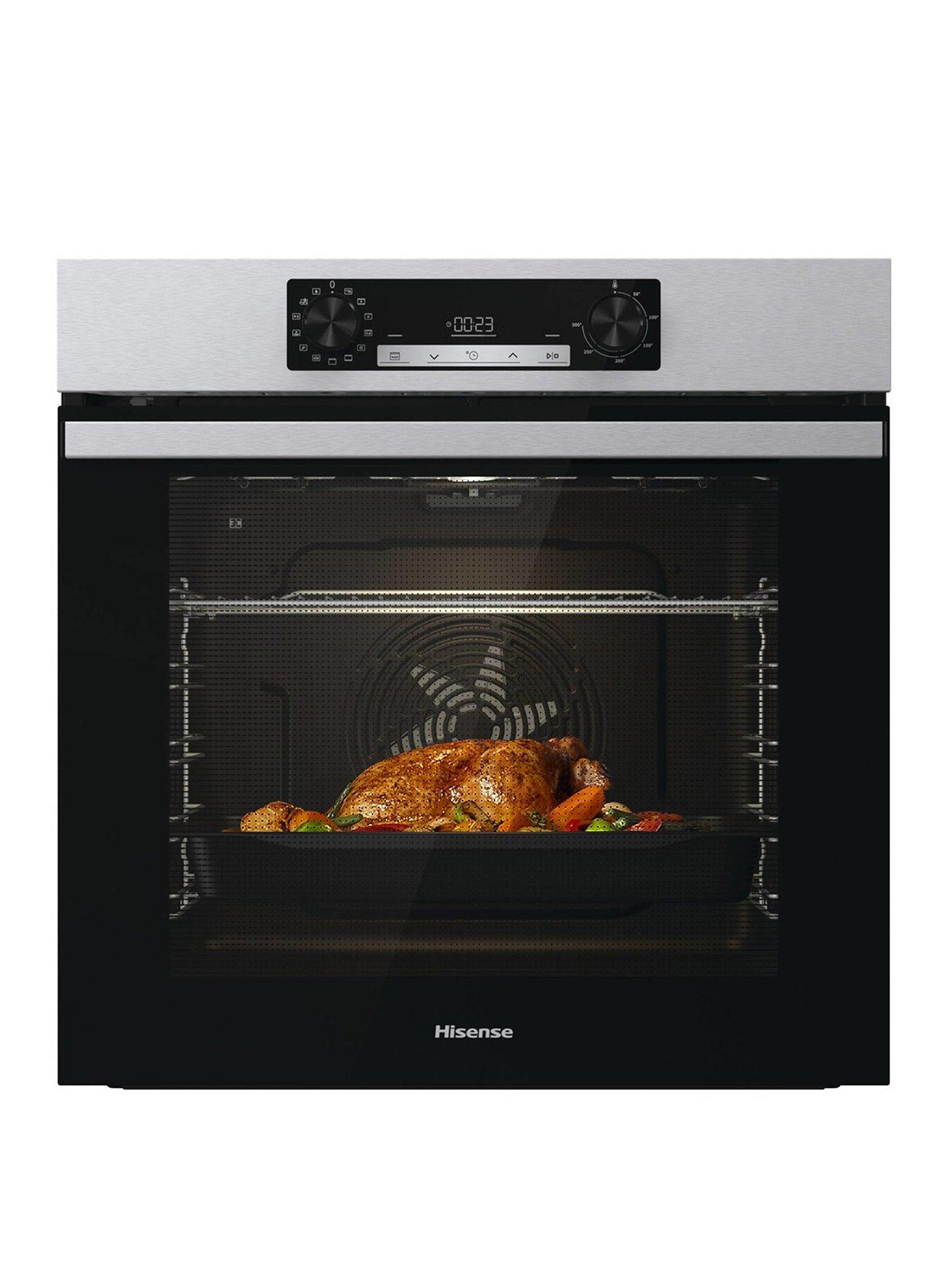 Product photograph of Hisense Bi64211px 77l Pyrolytic Single Oven - Stainless Steel from very.co.uk