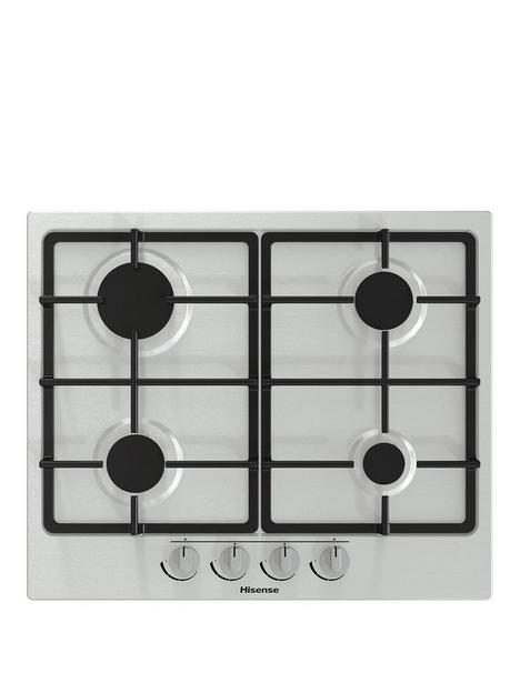 hisense-gm643xf-gas-hob-with-4-cooking-zonesnbsp60cm-widthnbspcast-iron-grillsnbsp--stainless-steel
