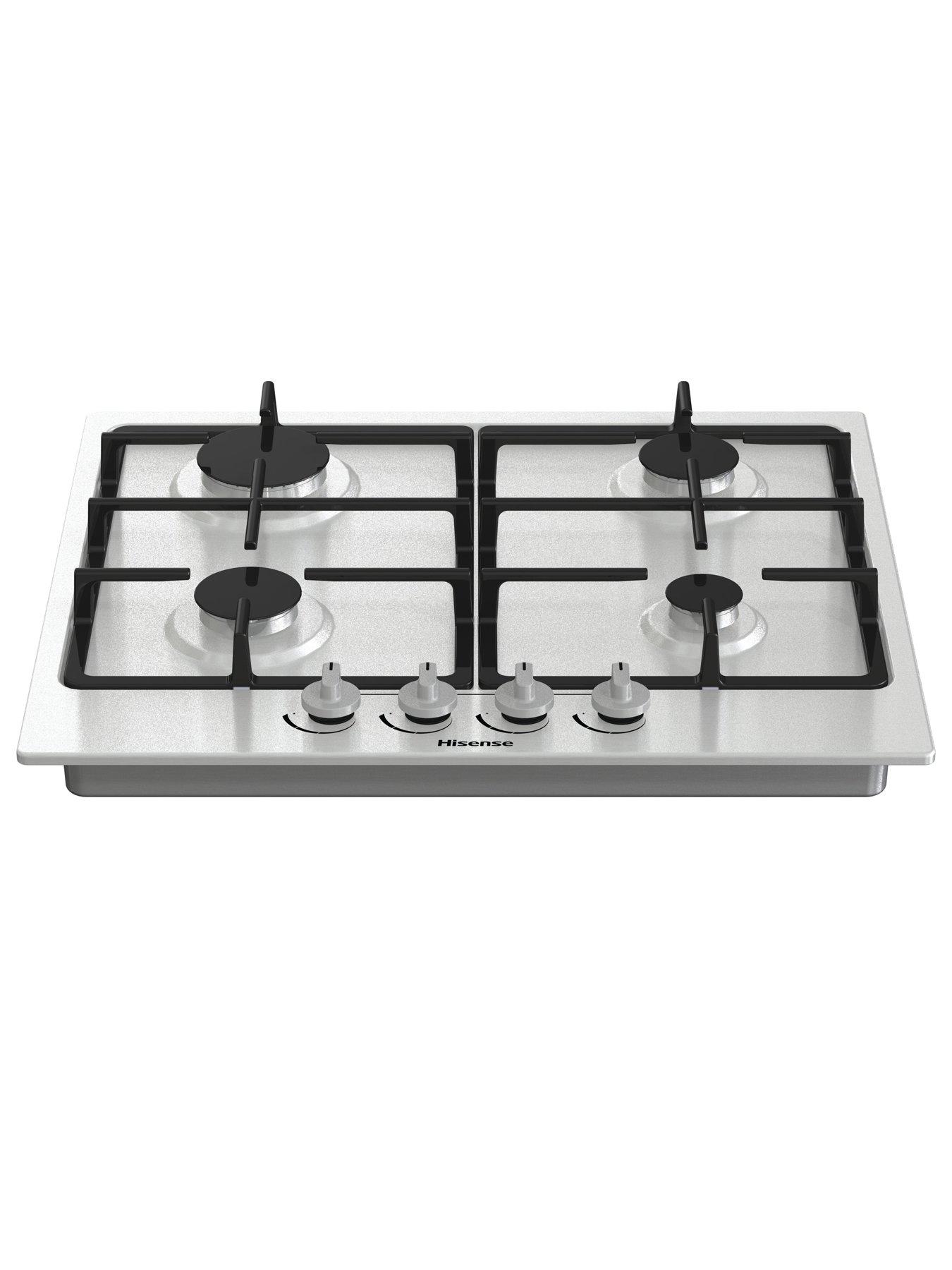 Image 2 of 7 of Hisense GM643XF Gas Hob with 4 Cooking Zones,&nbsp;60cm Width,&nbsp;Cast Iron Grills&nbsp;- Stainless Steel