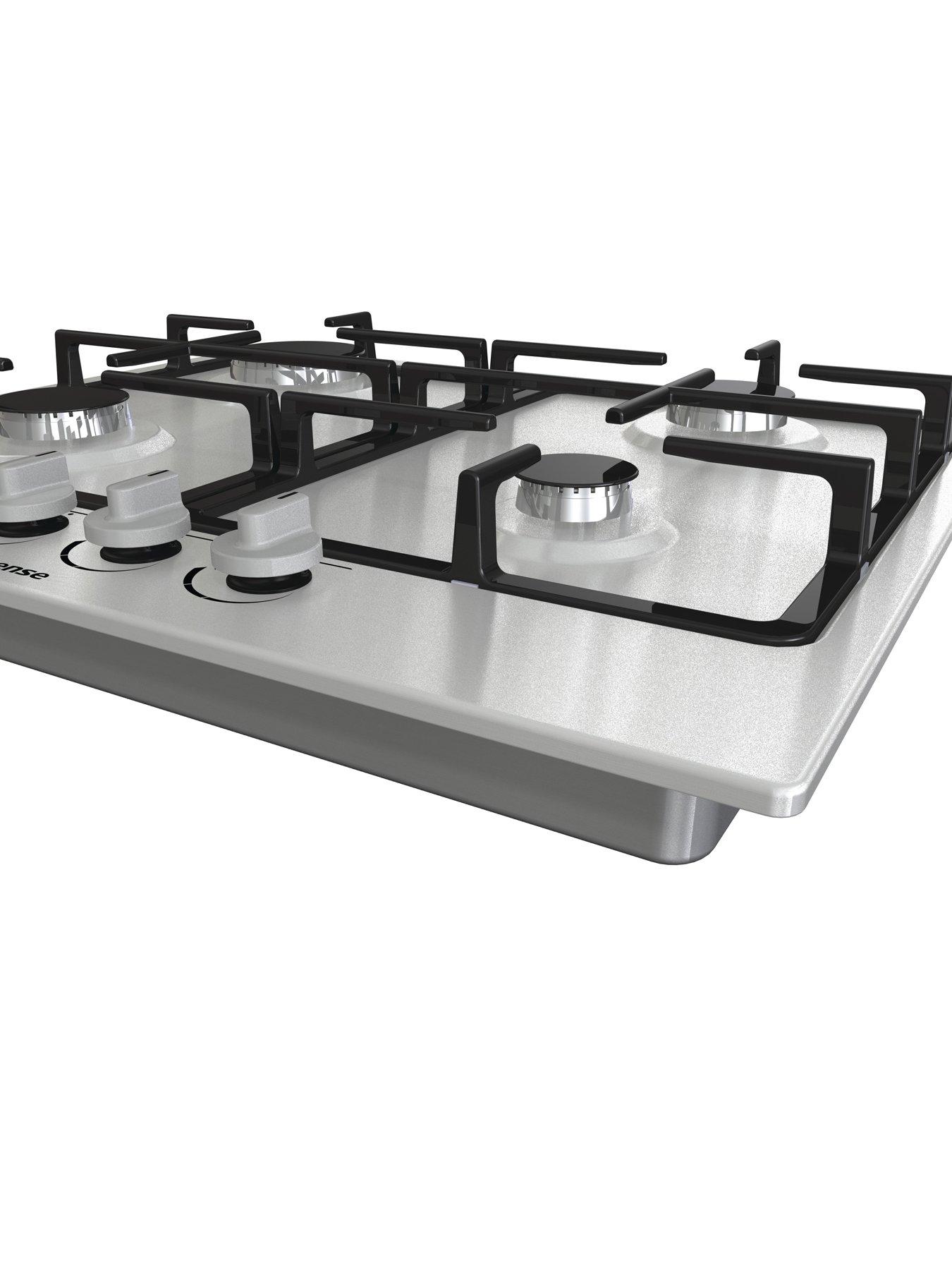 Image 4 of 7 of Hisense GM643XF Gas Hob with 4 Cooking Zones,&nbsp;60cm Width,&nbsp;Cast Iron Grills&nbsp;- Stainless Steel
