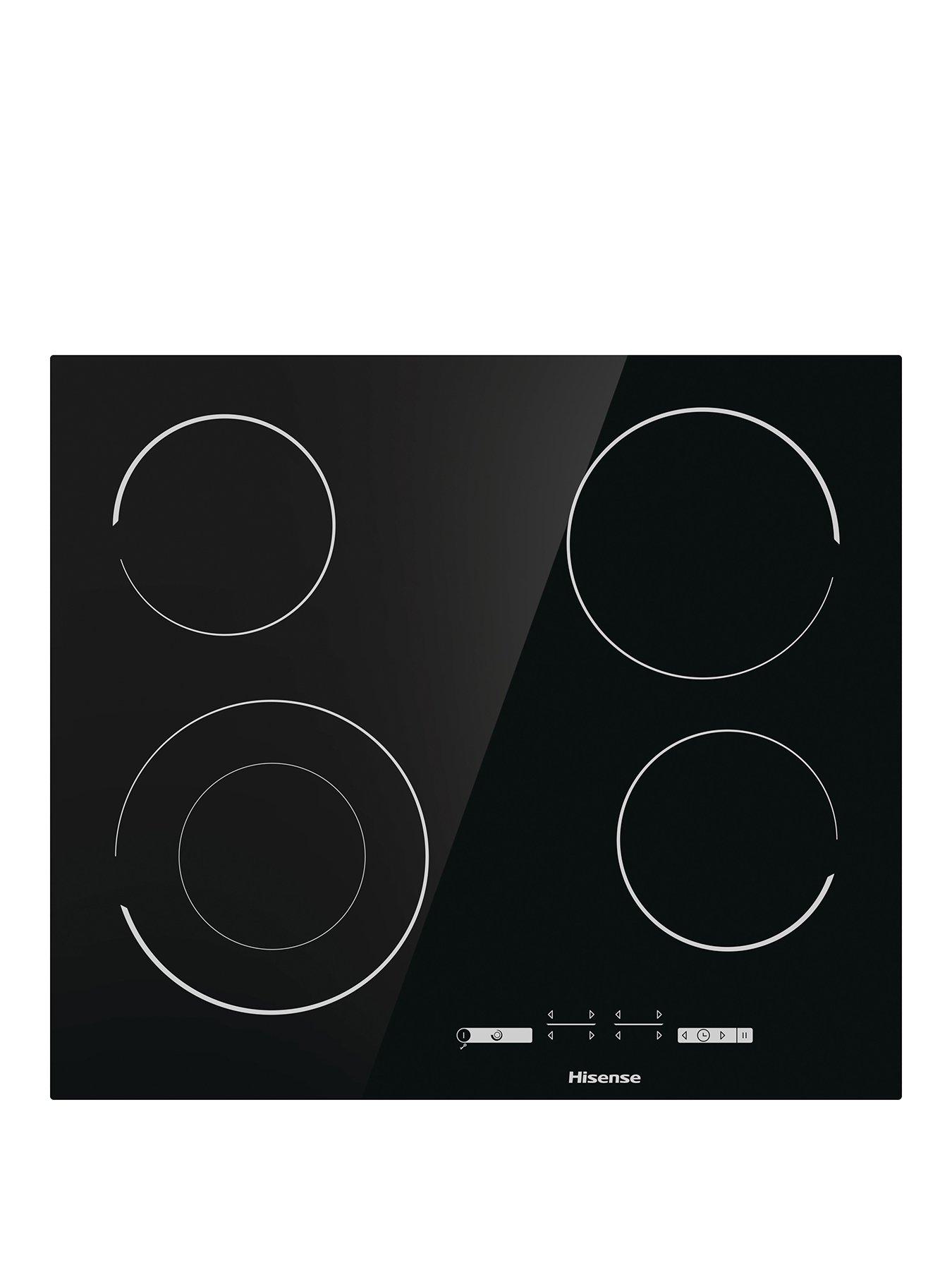 Product photograph of Hisense E6432c 60cm Wide Ceramic Hob - Black from very.co.uk