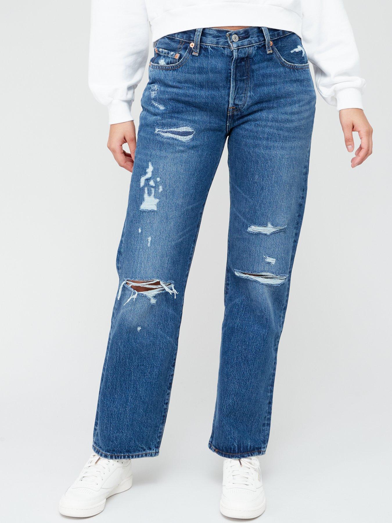 Levi's frayed shop jeans