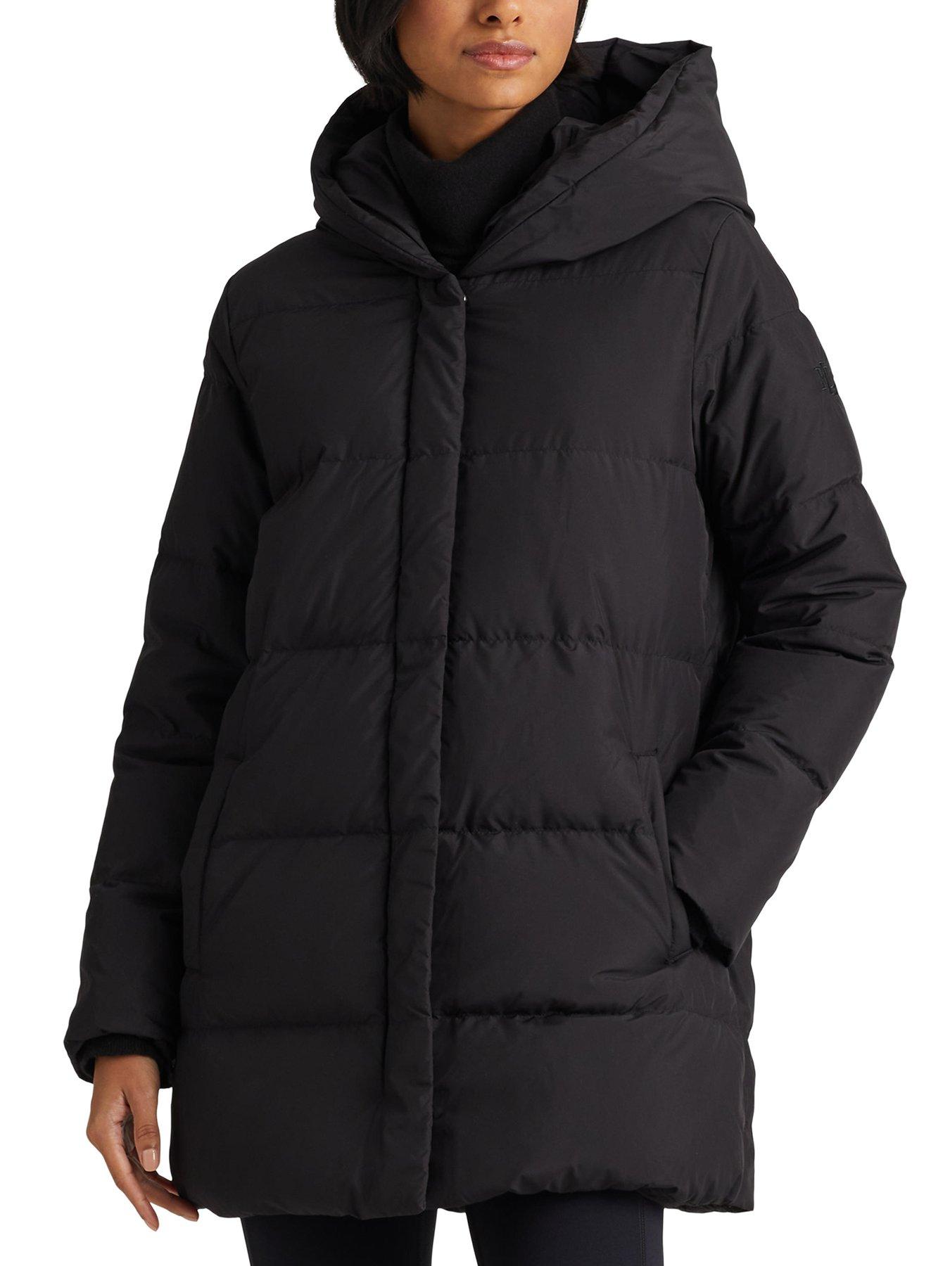 Lauren by Ralph Lauren Pillow Collar Insulated Coat - Black 