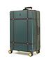  image of rock-luggage-vintage-8-wheel-retro-style-hardshell-large-suitcase-emerald-green