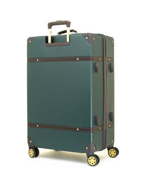 stillFront image of rock-luggage-vintage-8-wheel-retro-style-hardshell-large-suitcase-emerald-green