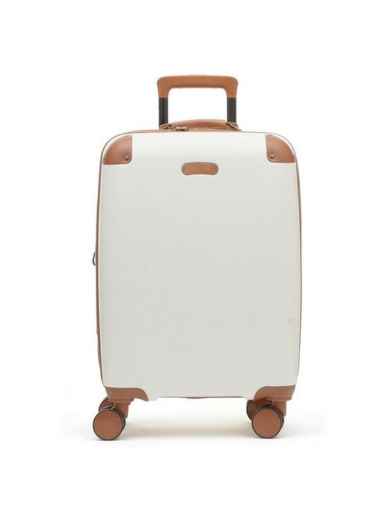 stillFront image of rock-luggage-carnaby-8-wheel-hardshell-cabin-suitcase-cream