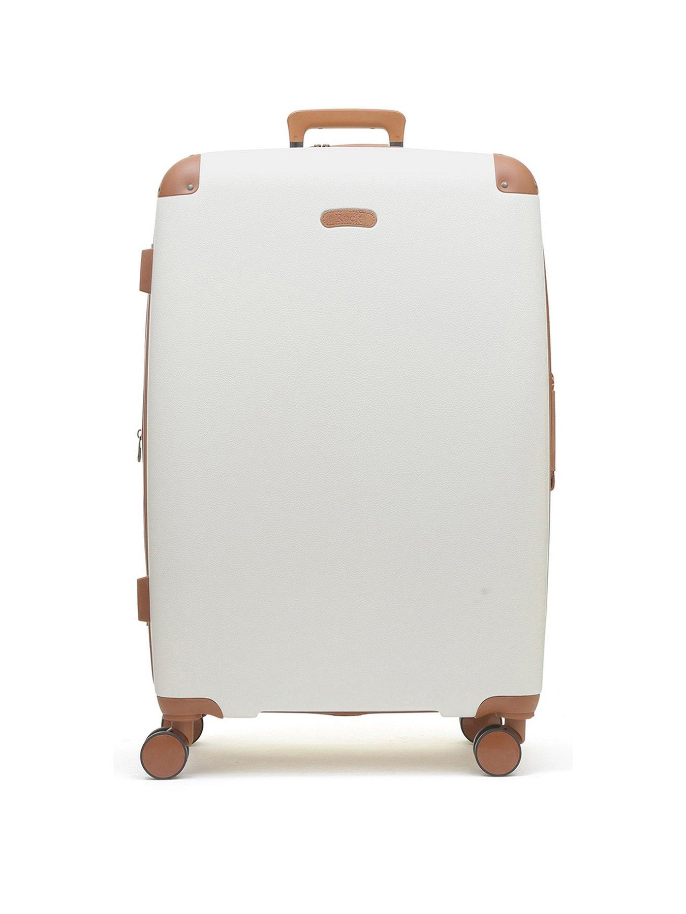 Rock Luggage Carnaby 8 Wheel Hardshell Large Suitcase - Cream | very.co.uk