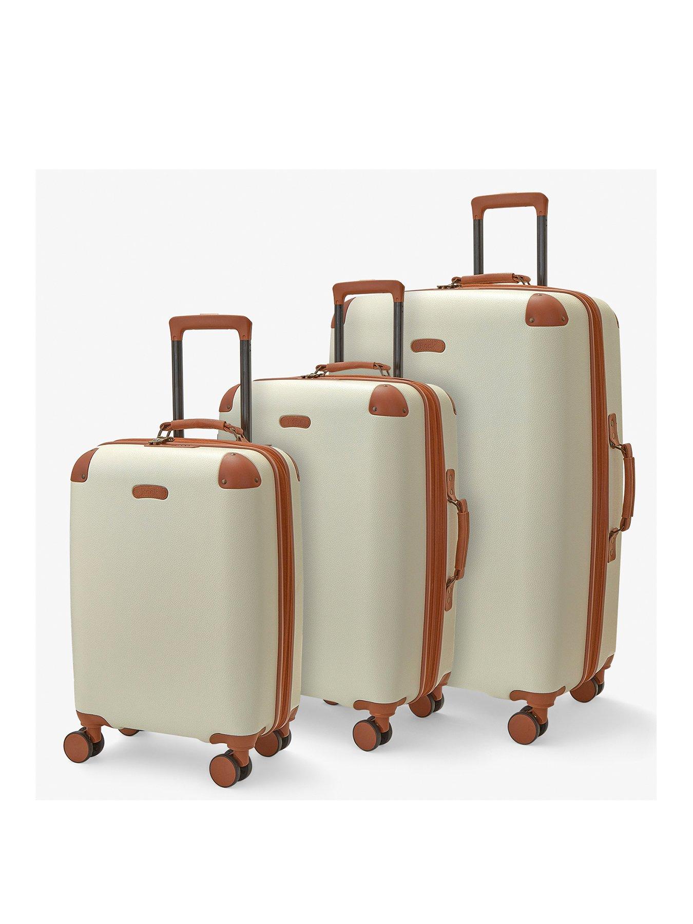 Image 1 of 7 of Rock Luggage Carnaby 3 Piece Set Hardshell 8 Wheel Spinner - Cream