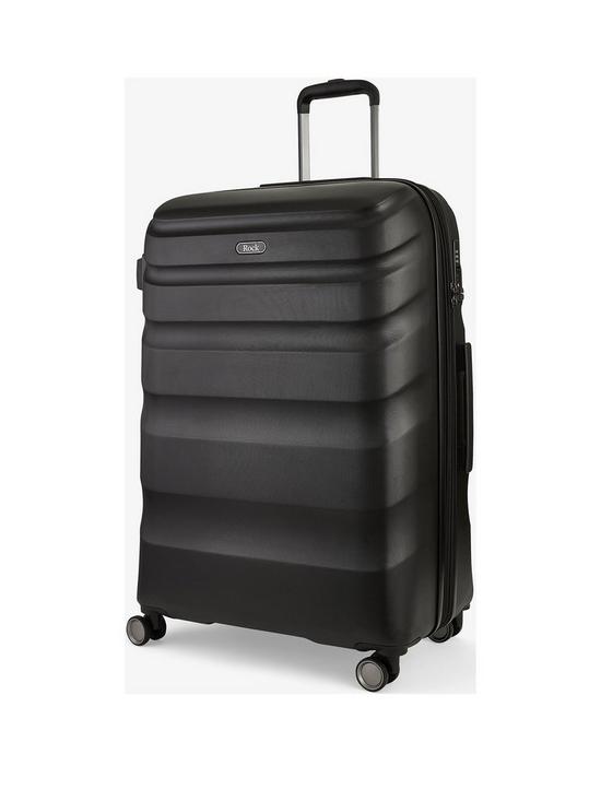 stillFront image of rock-luggage-bali-3-piece-set-hardshell-8-wheel-spinner-black