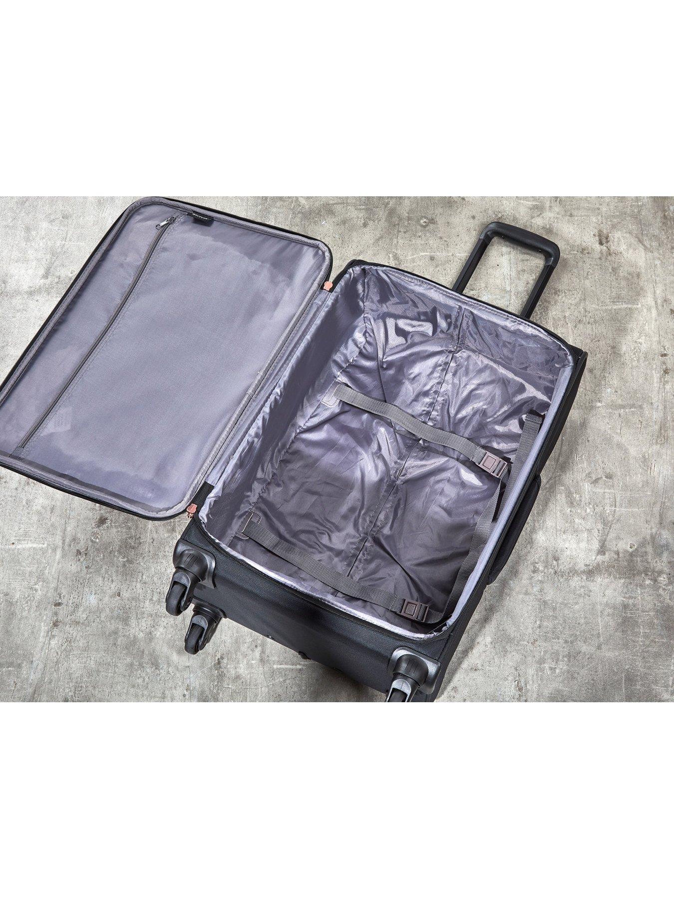 Image 5 of 6 of Rock Luggage Jewel 4 Wheel Soft Medium Suitcase - Black