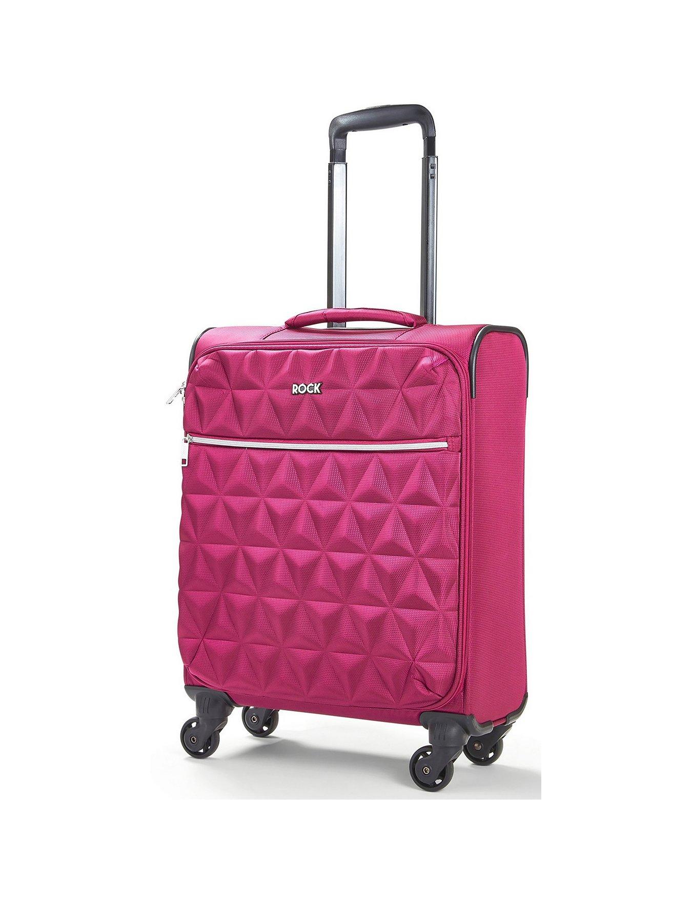 Rock Luggage Jewel 4 Wheel Soft Large Suitcase Pink Very