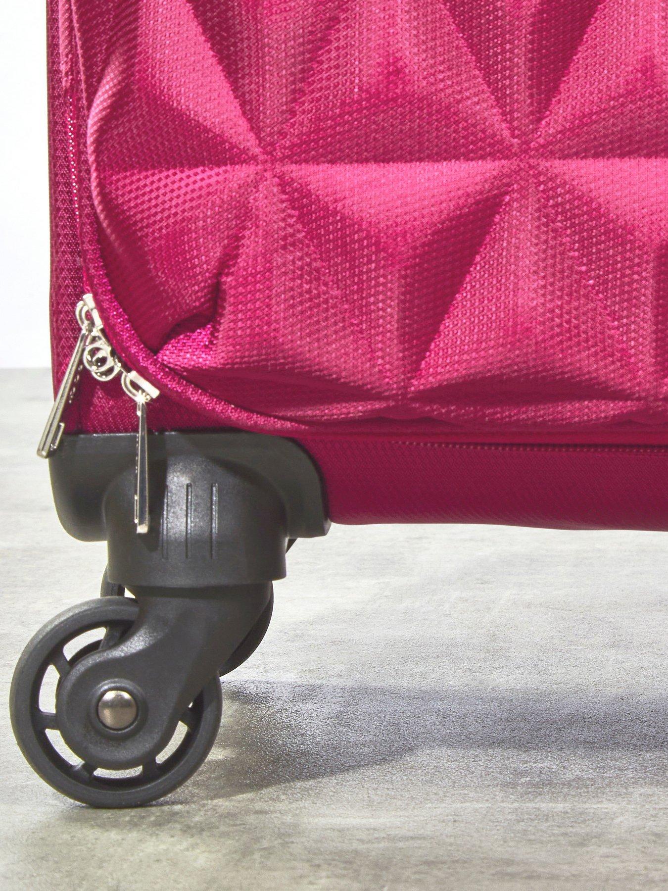 Image 4 of 6 of Rock Luggage Jewel 4 Wheel Soft Cabin Suitcase - Pink
