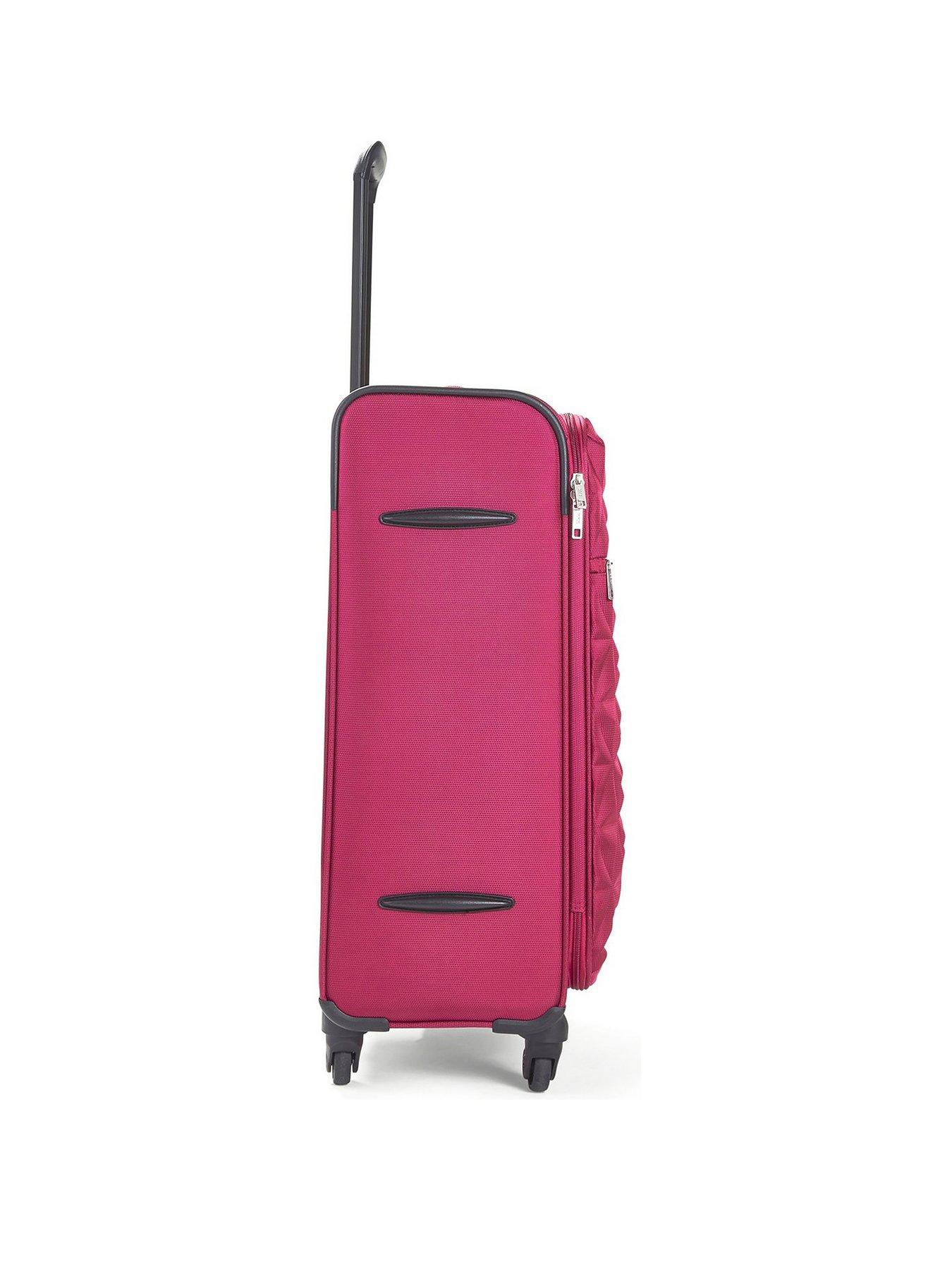 Rock Luggage Jewel 4 Wheel Soft Medium Suitcase Pink very.co.uk