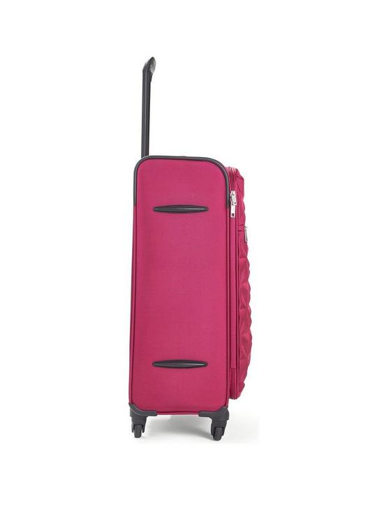 stillFront image of rock-luggage-jewel-4-wheel-soft-medium-suitcase-pink