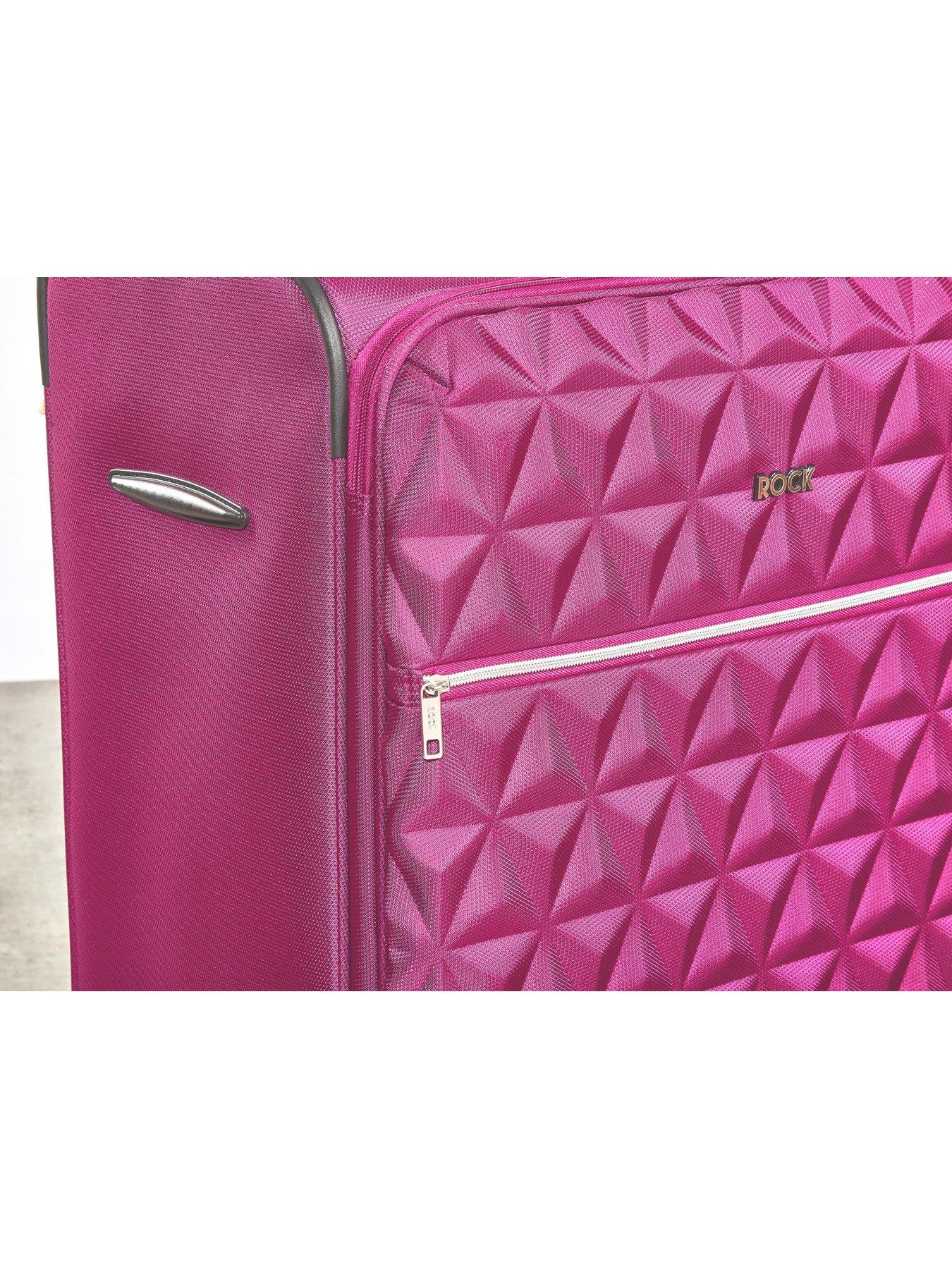 Image 6 of 6 of Rock Luggage Jewel 4 Wheel Soft Large Suitcase - Pink