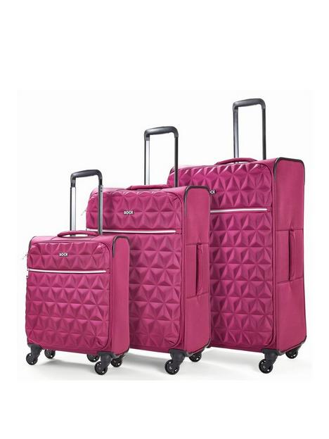 rock-luggage-jewel-3-piece-set-soft-4-wheel-spinner--pink