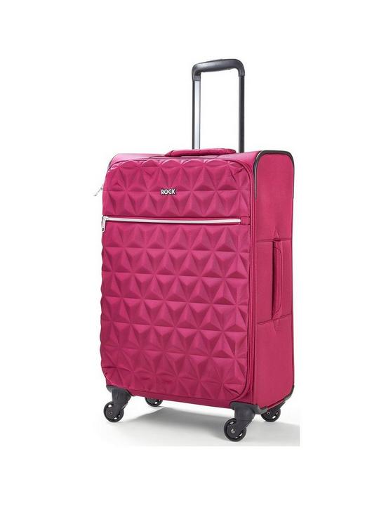 stillFront image of rock-luggage-jewel-3-piece-set-soft-4-wheel-spinner--pink