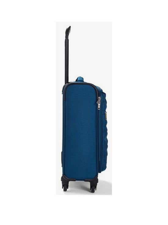 stillFront image of rock-luggage-jewel-4-wheel-soft-cabin-suitcase-blue