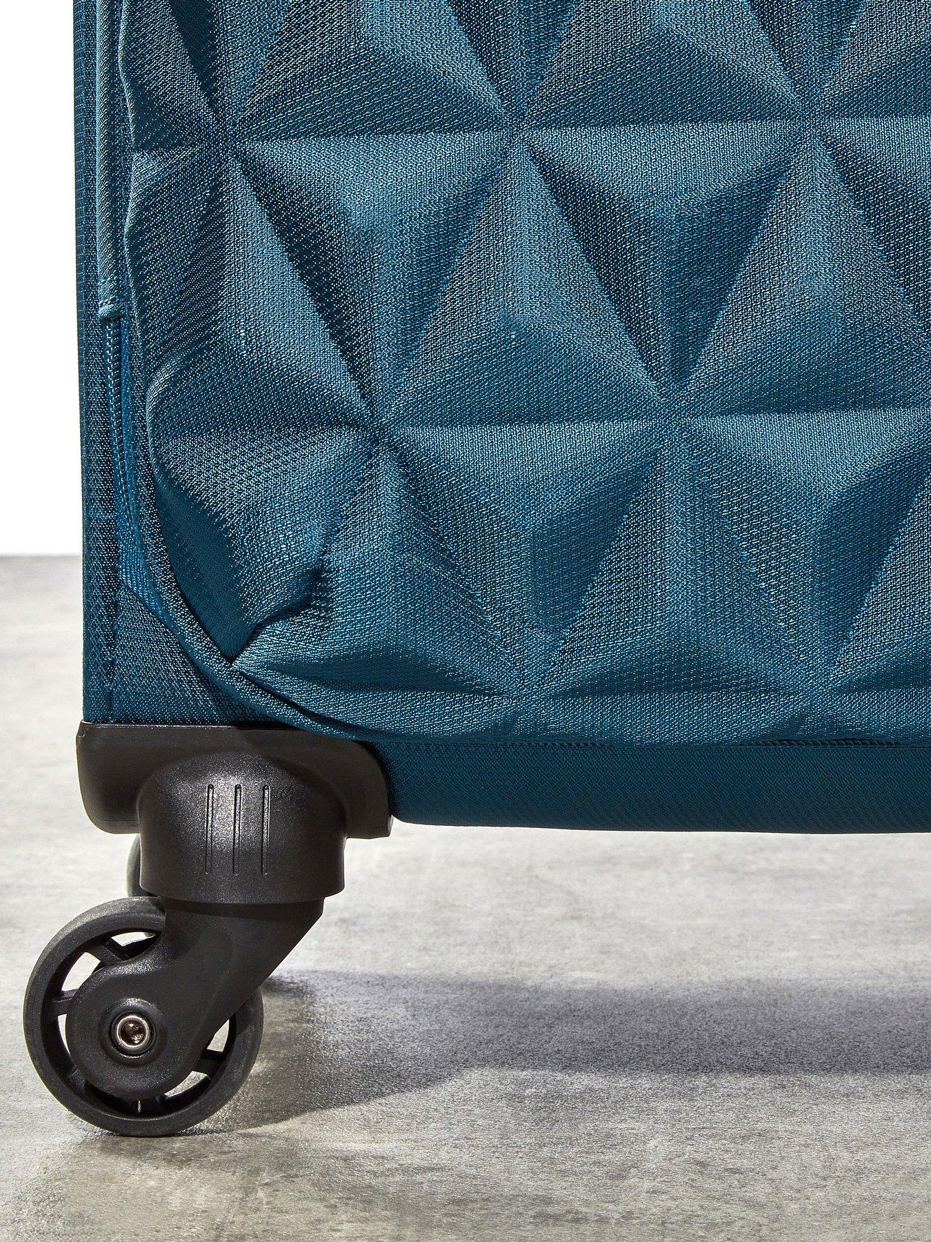 Image 4 of 6 of Rock Luggage Jewel 4 Wheel Soft Large Suitcase - Blue