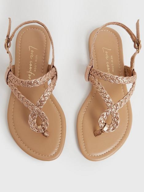 new-look-915-girls-plaited-twist-strap-toe-post-sandals-rose-gold