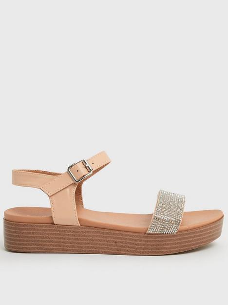 new-look-915-girlsnbspdiamanteacute-strap-flatform-sandals-oatmeal