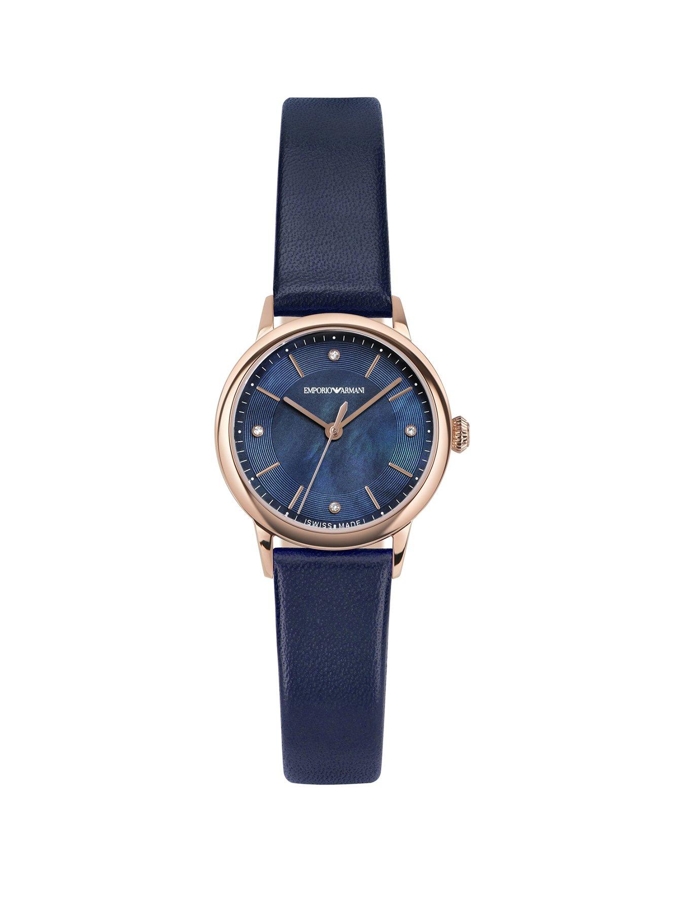 Emporio Armani Swiss Swiss Leather Ladies Watch 