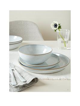 Product photograph of Denby White Speckle 12 Piece Dinner Set from very.co.uk