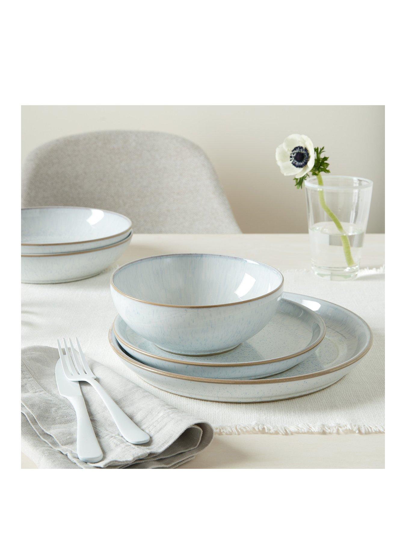 Product photograph of Denby White Speckle Set Of 4 Cereal Bowls from very.co.uk